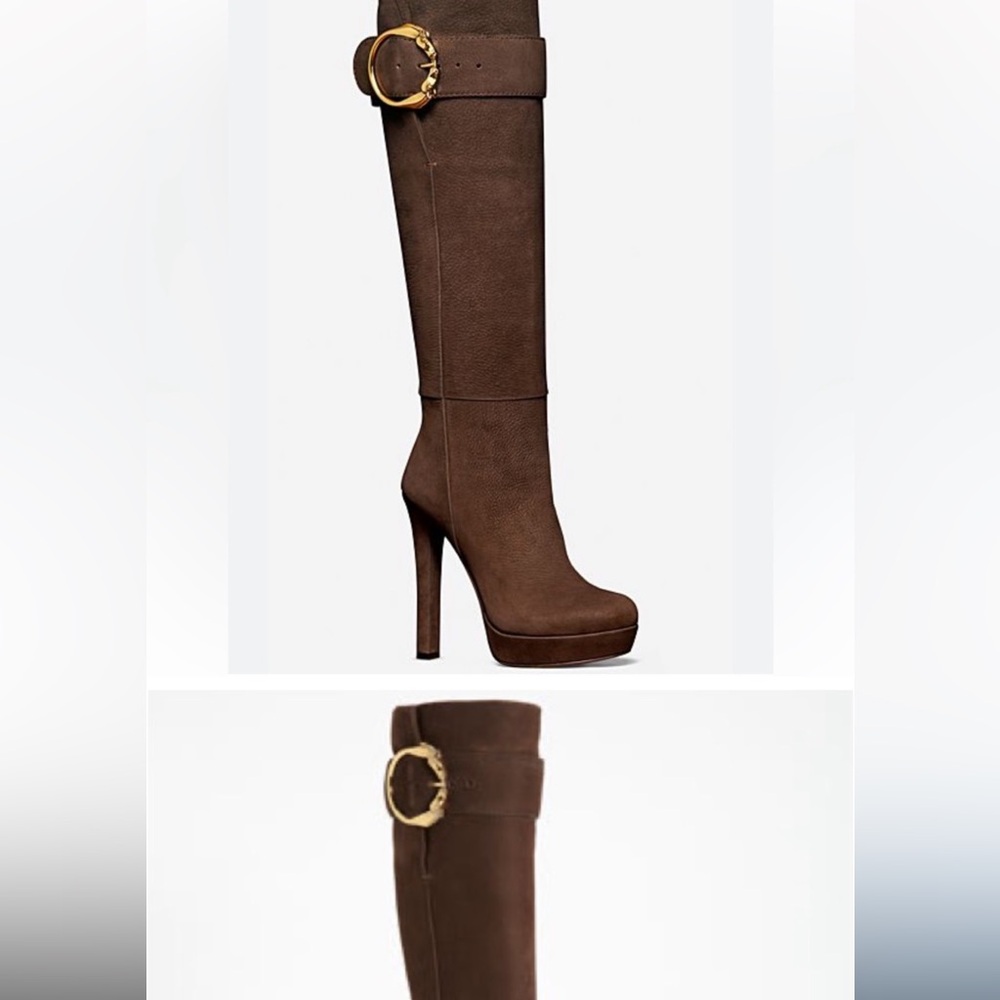 Gucci  platform boots Horsehead buckle coccoa  leather size 38